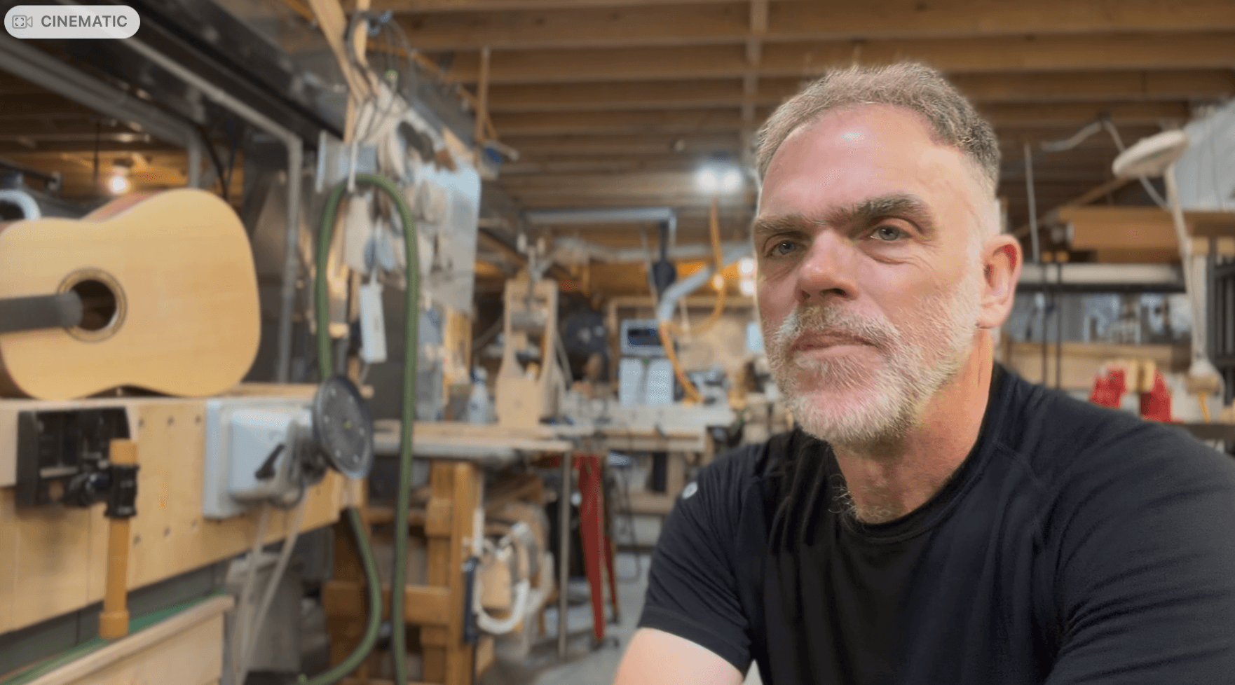 The builder, in the workshop.